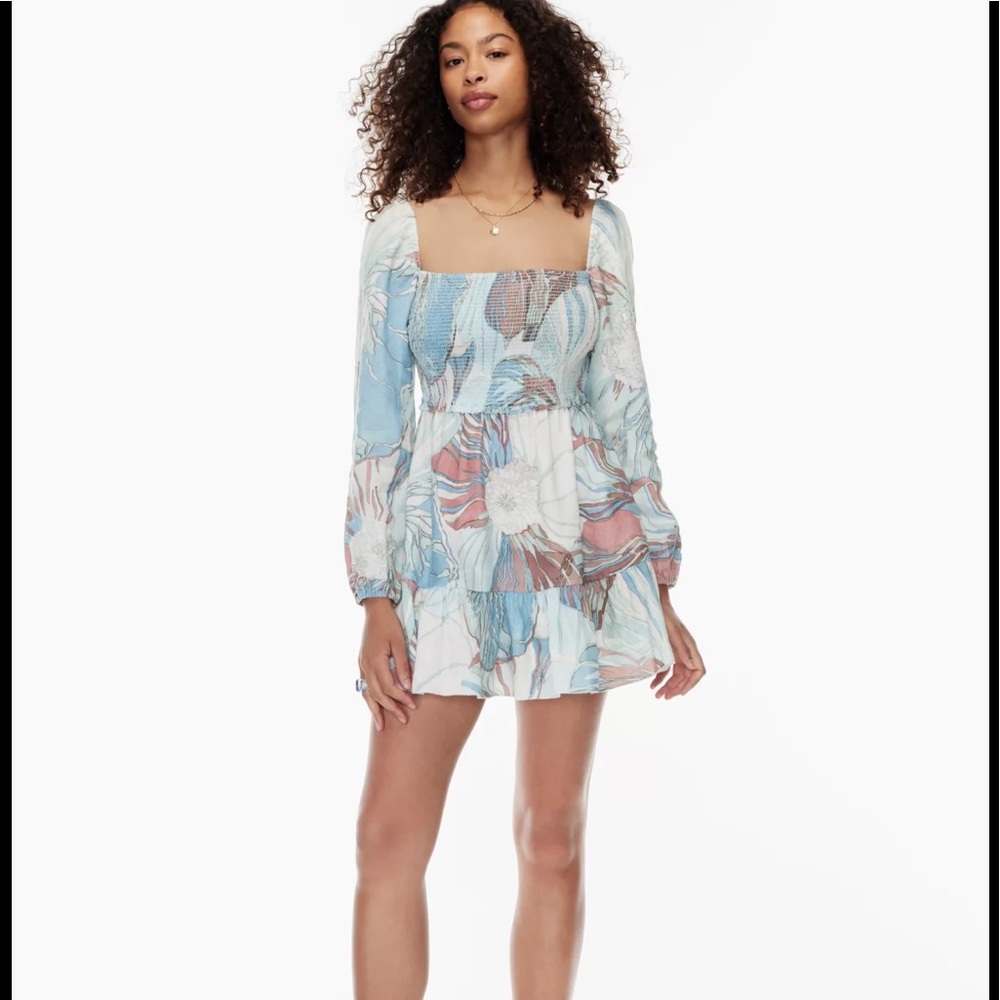 Wilfred Mini Dress in Blue and Pink Floral Print - Picture 2 of 11